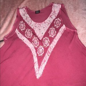 Pink embroidered dress